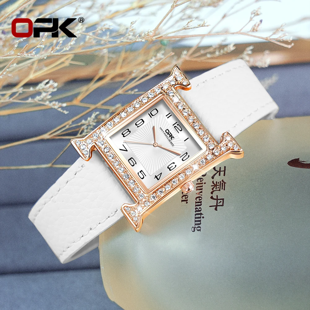 OPK brand diamond-encrusted case digital scale ladies quartz watch 8620