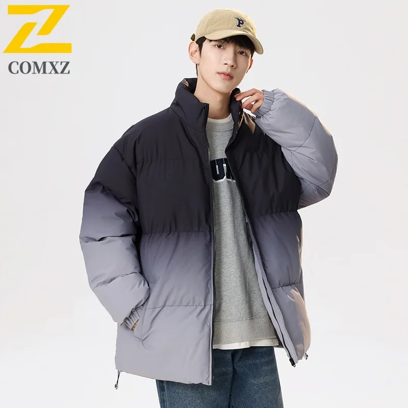 COMXZ 2025, мужская корейская утолщенная зимняя куртка с хлопковой подкладкой, теплая тактическая водонепроницаемая ветрозащитная спортивная куртка на открытом воздухе