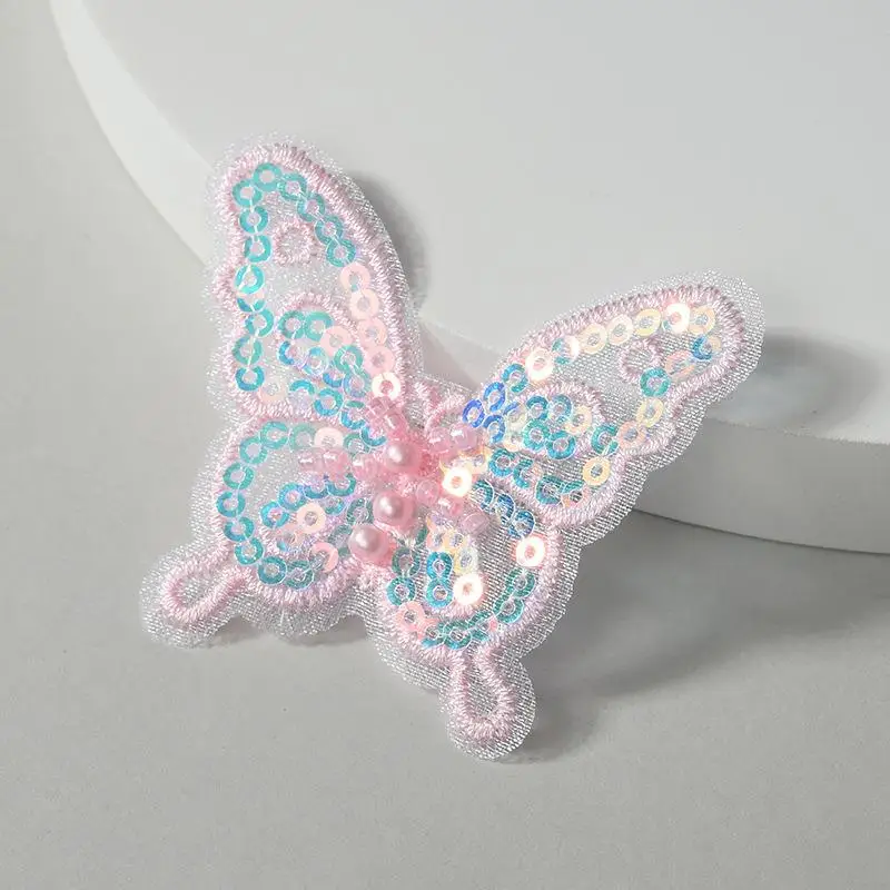 10pcs Colorful Sequin Embroidery  Butterfly  Cloth Handmade Craft DIY Clothing Dress Jewelry Hair Clips Accessories Decorated