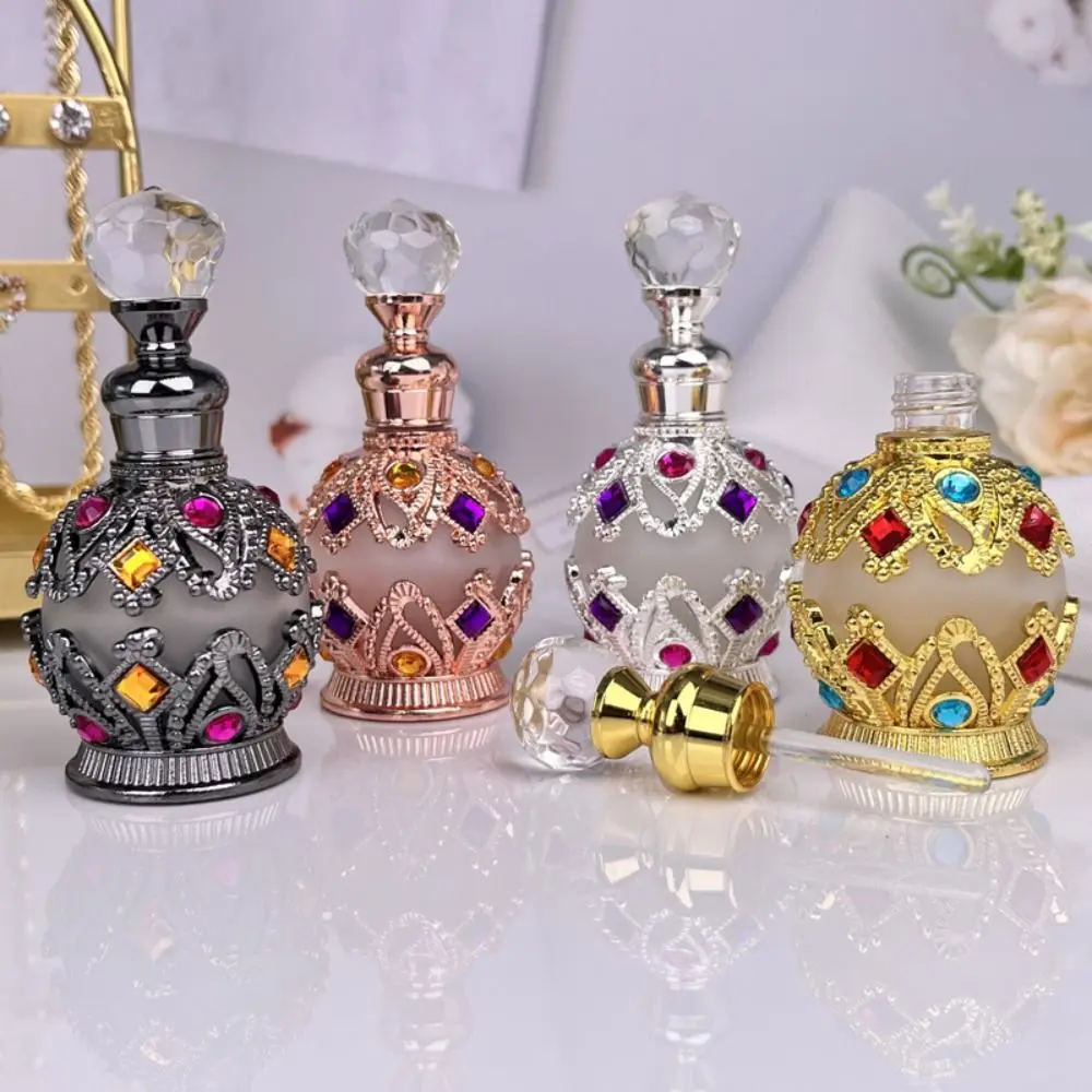 Premium Dubai Essential Oil Storage Bottle Shining 15ML Glass Bottle Exquisite Special Split Bottle Girls