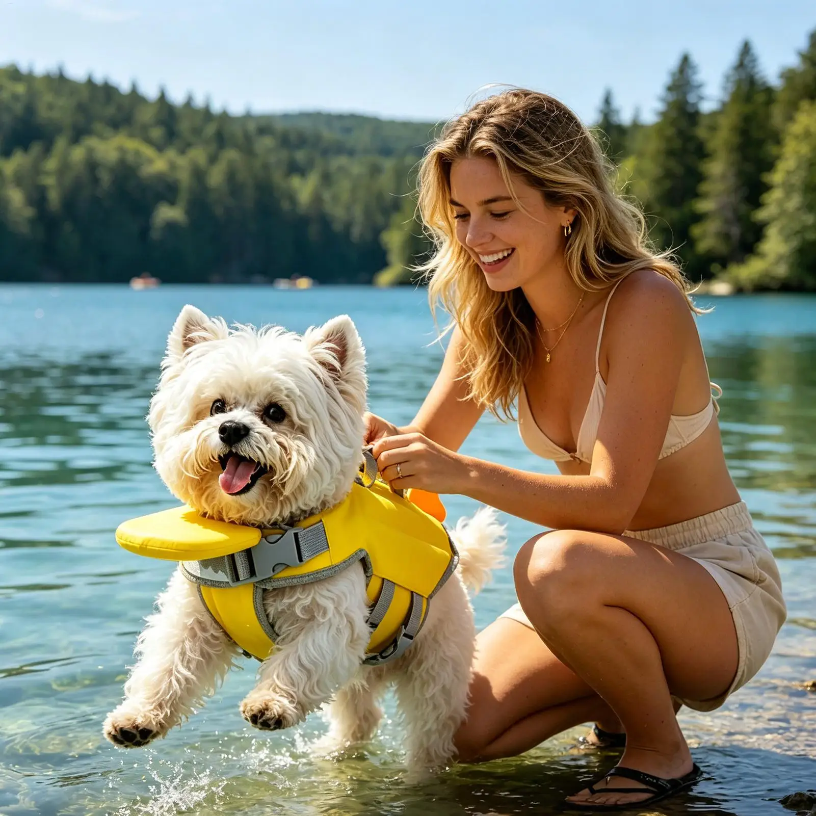 Hunde-Schwimmweste Reflektierend Verstellbare Haustier-Schwimmweste mit Verbessertem Auftrieb Sicherheits-Schwimmbekleidung mit Rettungsgriff für Hunde – Detail 10
