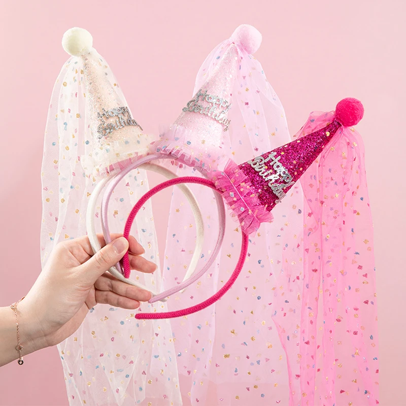 Acessórios de Decoração Festiva para Festa de Aniversário de Menina: Tiara Decorativa e Adereço de Fotografia para Bebê Menina