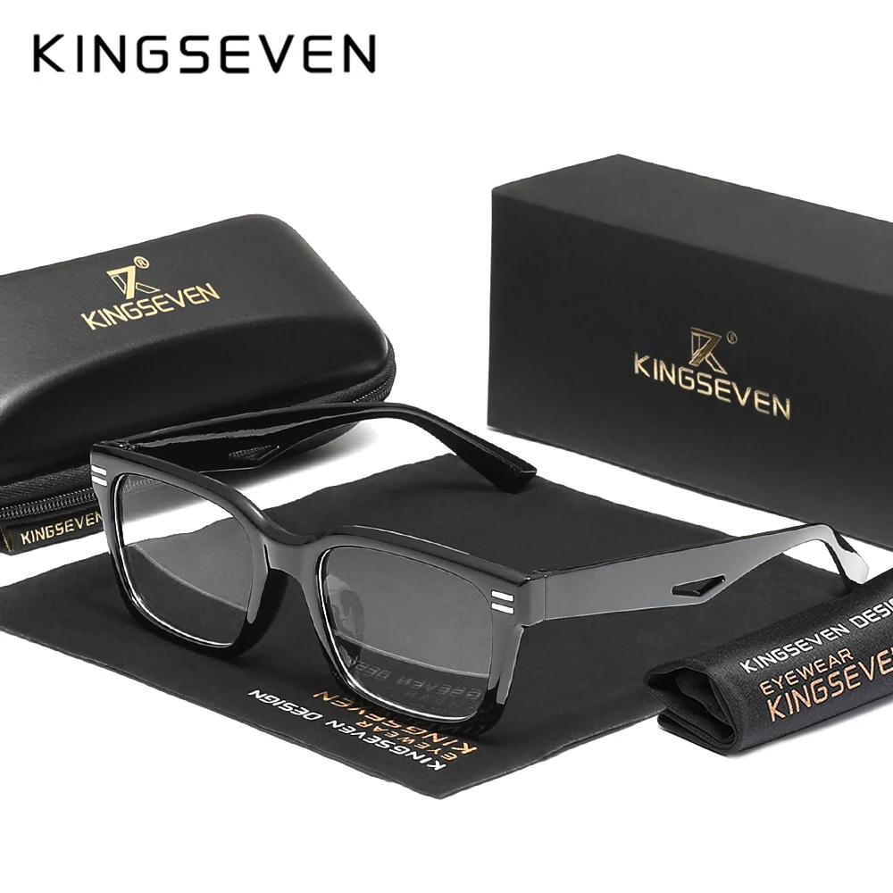 KINGSEVEN Blaulichtfilter-Brille für Damen und Herren, Computer-Schutzbrille, Anti-Blaulicht, Modische Rechteckige Brillengestelle