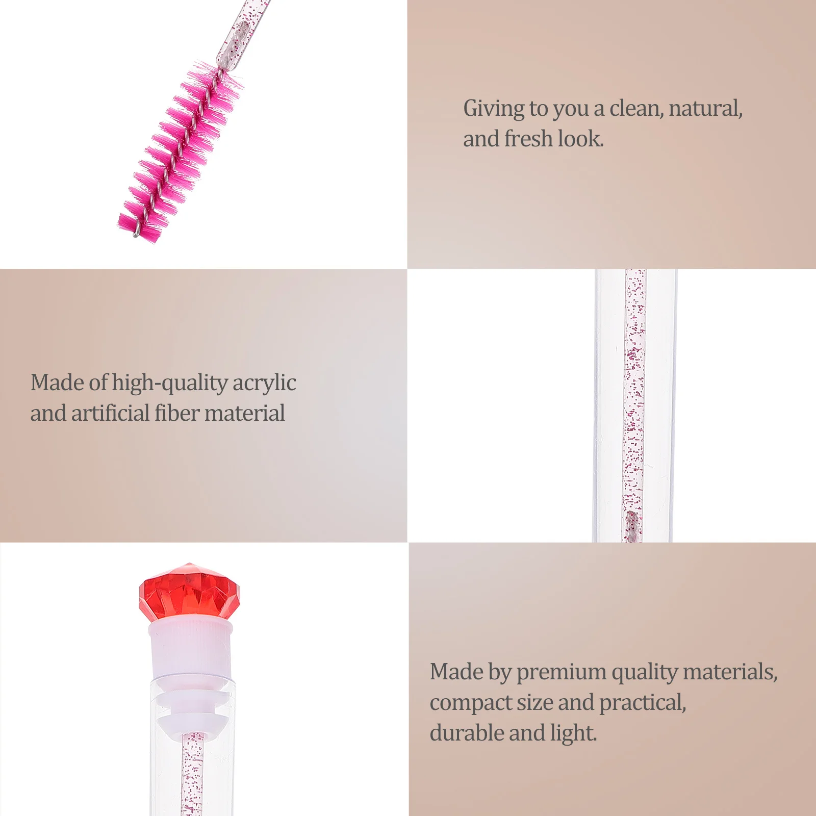 8Pcs Eyelash Brush Mascara Wand Tubes Set Ergonomic Lash Comb for Natural Eyelash Finish Beauty Salon Personal Makeup Brush