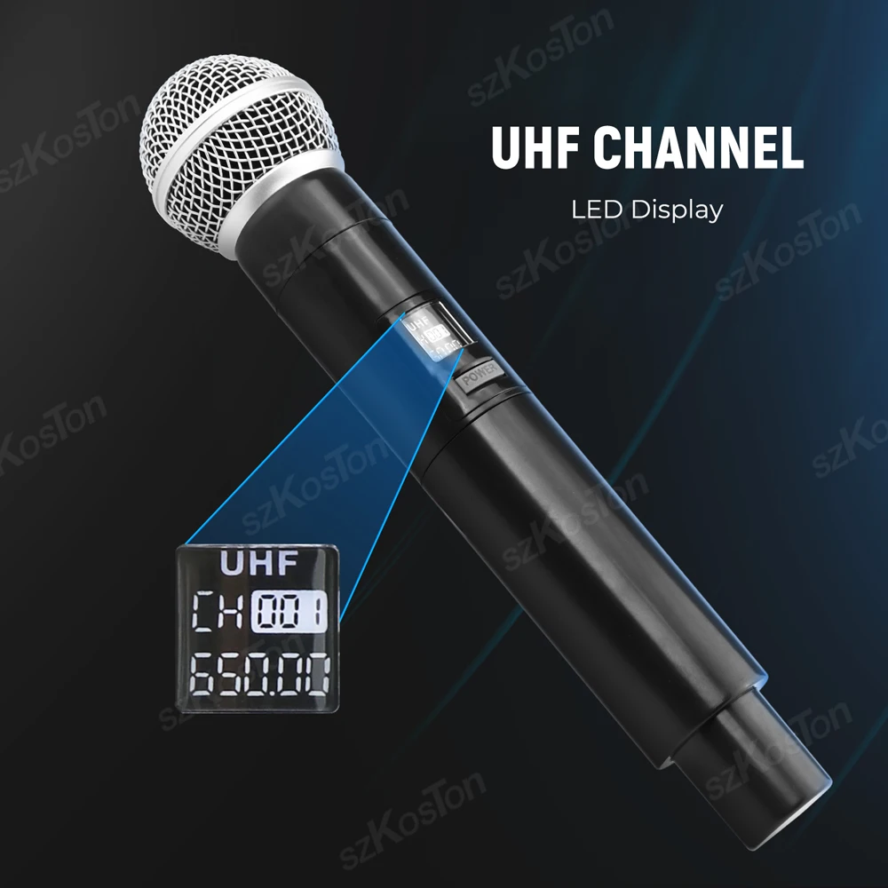 Professionelle UHF Wireless Mikrofon System Dual Kanal Handheld Karaoke Mikrofon Aufnahme Studio Party Stage Performance