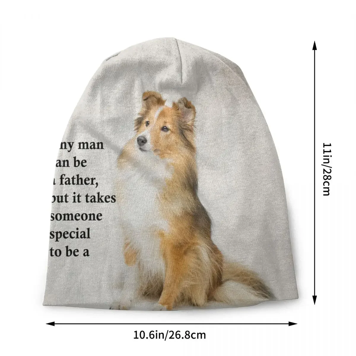 Cute Dog Pet Sweet Sheltie Dad Skullies Beanies Caps Unisex Streetwear Winter  Knitting Hat Adult Shetland Sheepdog Bonnet Hats