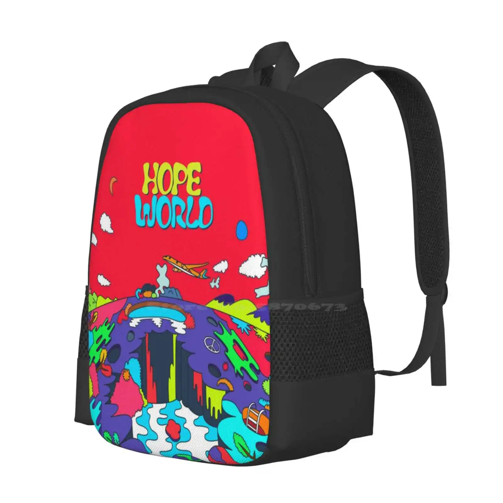 J-hope Hope World Album Art Pattern Design Bag mochila para estudiantes J Hope World Album Art Jhope Album Mixtape Hixtape Kpop