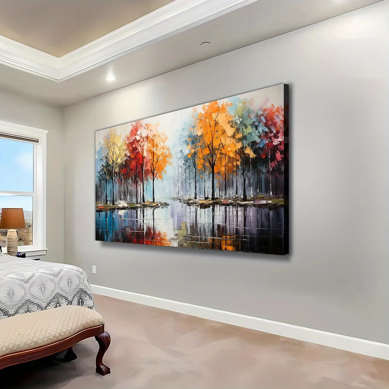 Large Scale Abstract Handmade Texture Painting, Landscape Abstract Oil Painting, Modern Mural Painting, Living Room Decoration