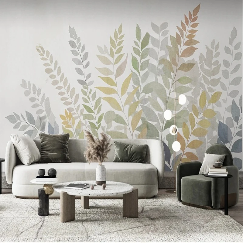 

Nordic Tropical Leaves Wall Mural Customizable Wallpaper for Living Room TV Sofa Background Landscape Home Decor Wall Art Design
