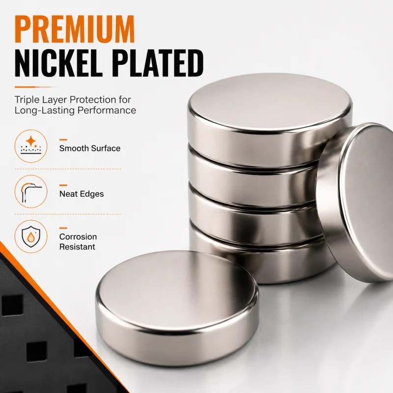 15x5mm Strong Round Disc Magnets N35 Neodymium Magnets Heavy Duty Multi-Use for Workshop Crafts DIY Tool Holder Cabinet Catch