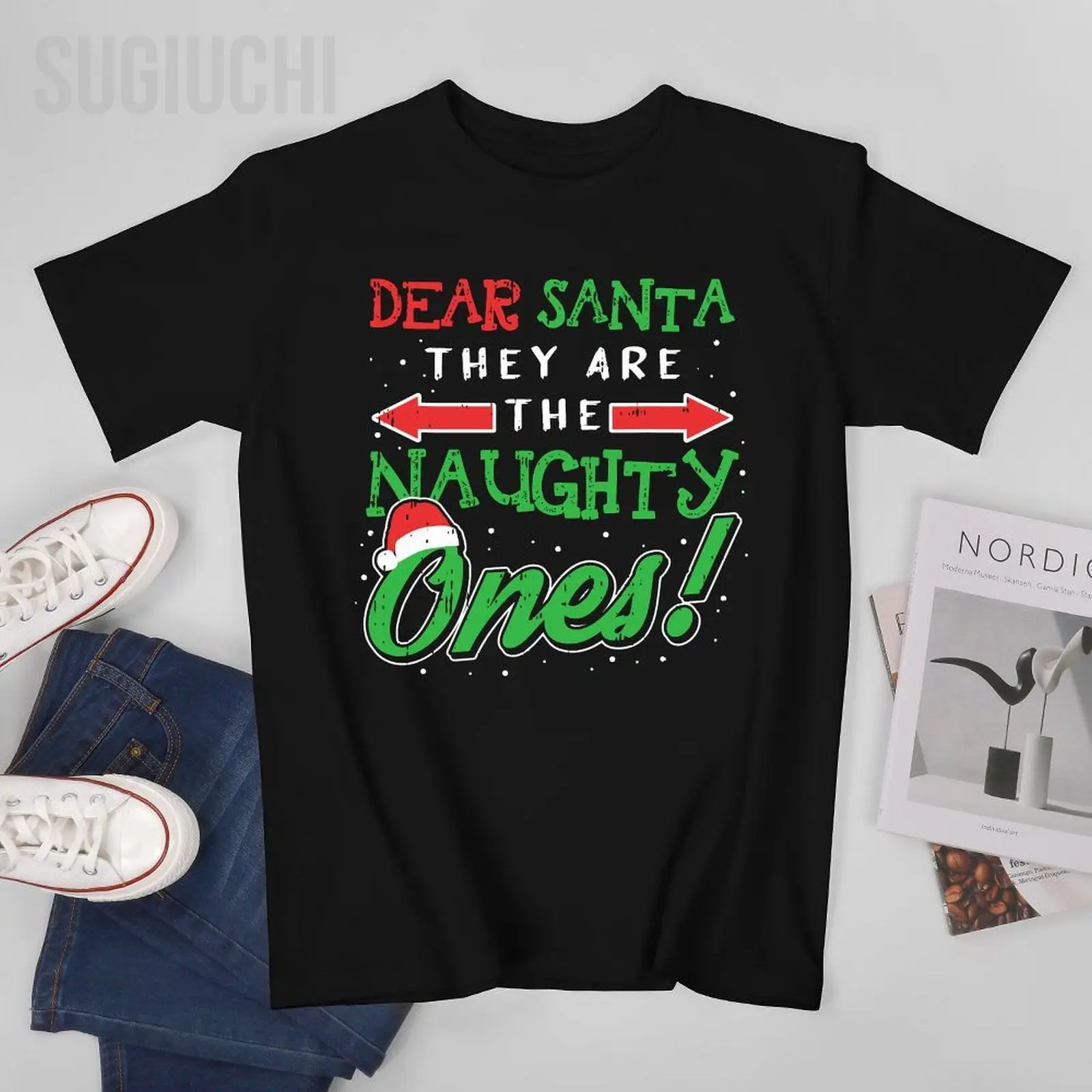 Unisex Men Dear Santa They Are The Naughty Ones Christmas Gifts Tshirt Tees T Shirts Women Boys 100% Cotton T-Shirt