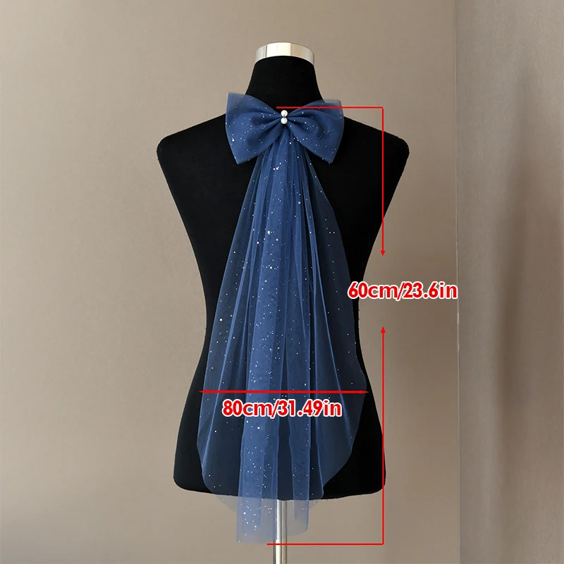 المرأة أنيقة القوس عقدة تول غزل الكتف غطاء للذراع شال الزفاف يلتف العروس الزفاف مأدبة فستان الكتف ديكور الإكسسوار