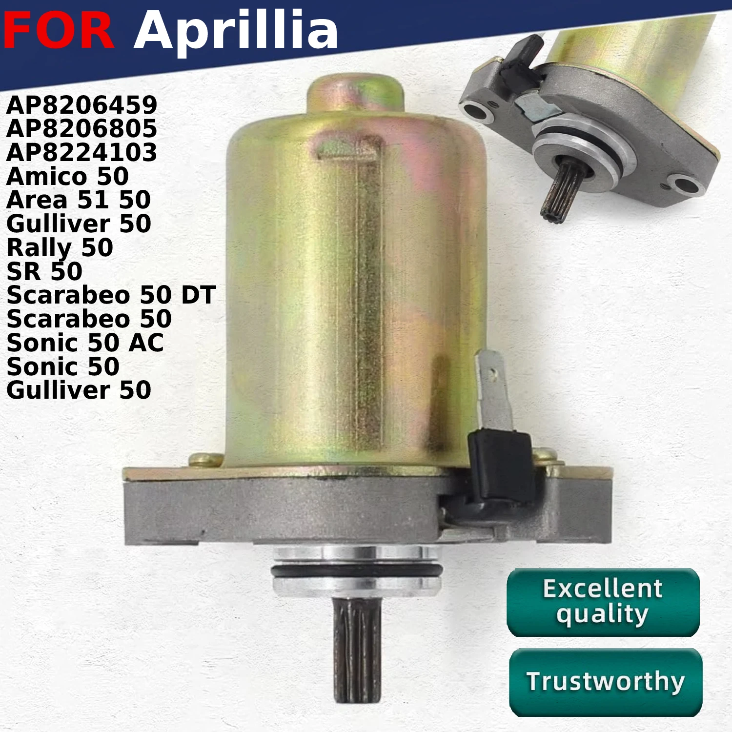 

12V Motorcycle Starter Motor For Aprilia Amico Gulliver Area Rally Scarabeo Sonic SR 51 50 AC DT AP8224103 AP8206805 AP8206459