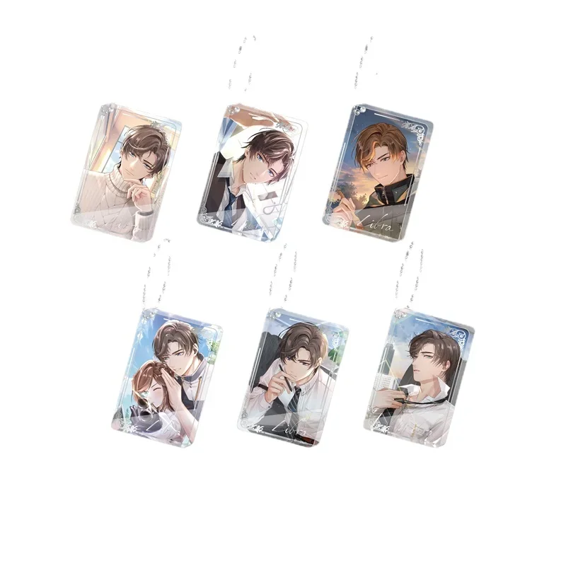 

6 Style Anime Game Tears of Themis Zuo Ran Fashion Cosplay Keychain Heartbeat Series Acrylic Pendant Toys Keyring Charm Gift