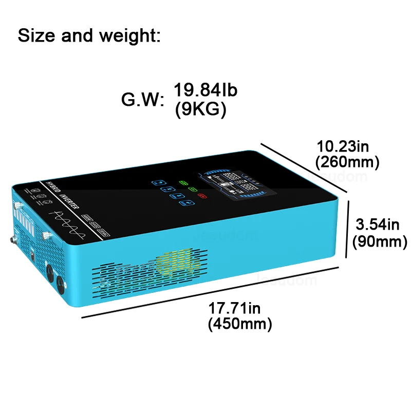 6500W 48V hybrydowy inwerter słoneczny 230VAC inwerter Off-Grid z MPPT 150A ładowarka solarna 6.25 Cal przycisk dotykowy działa z baterią