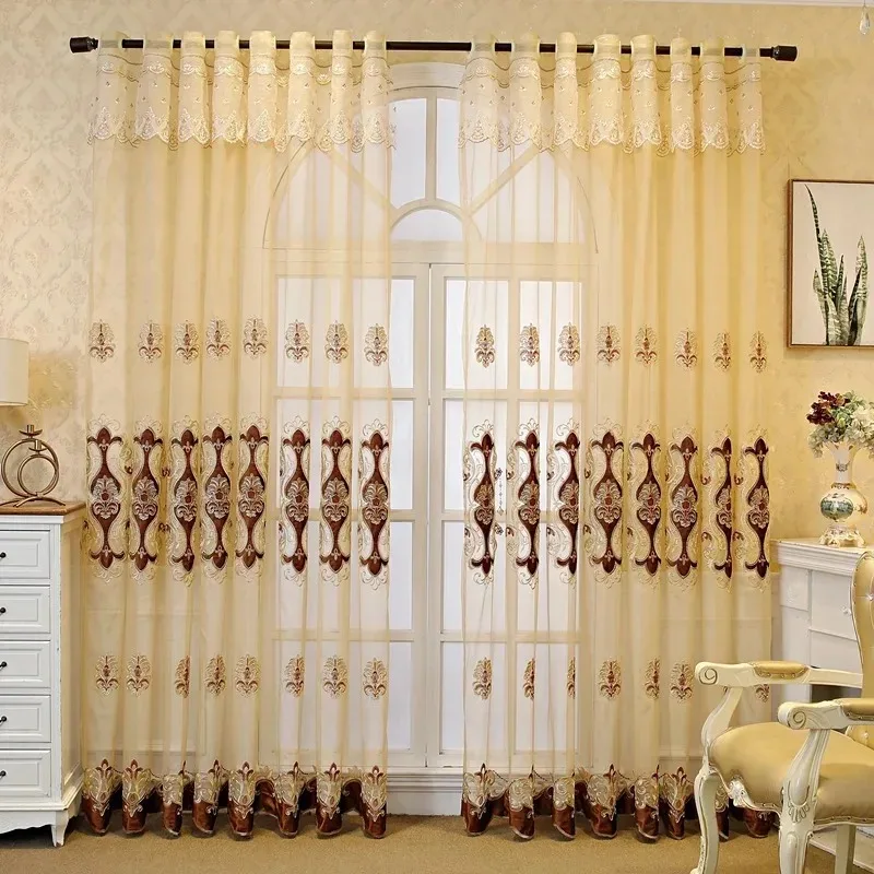 

Modern Luxury Double-layer Curtains for Living Dining Fabric Yarn Integrated Living Room Bedroom Blackout White Tulle Custom
