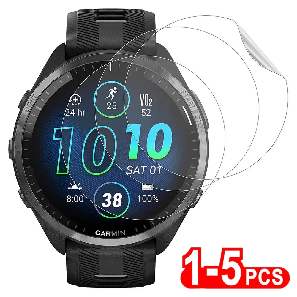 1-5 قطعة هيدروجيل لينة طبقة رقيقة واقية واضحة ل Garmin Forerunner 965 955 265S 255 245 حامي الشاشة غطاء كامل الحرس