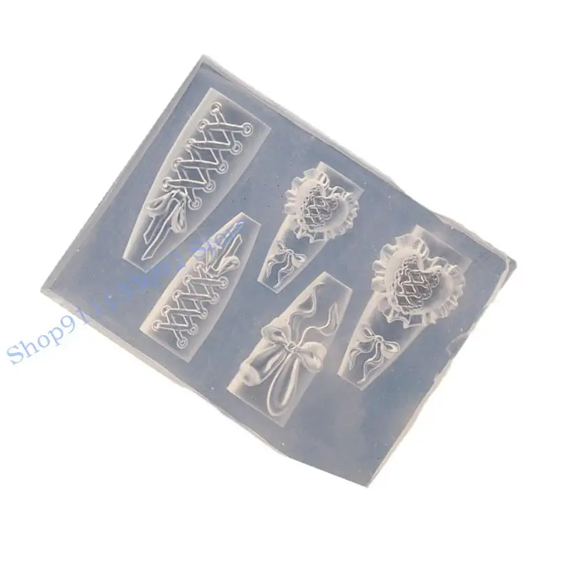 قالب سيليكون لفن الأظافر على شكل قلب من H9ED يصنع أداة حرفية ساحرة فريدة من نوعها #4