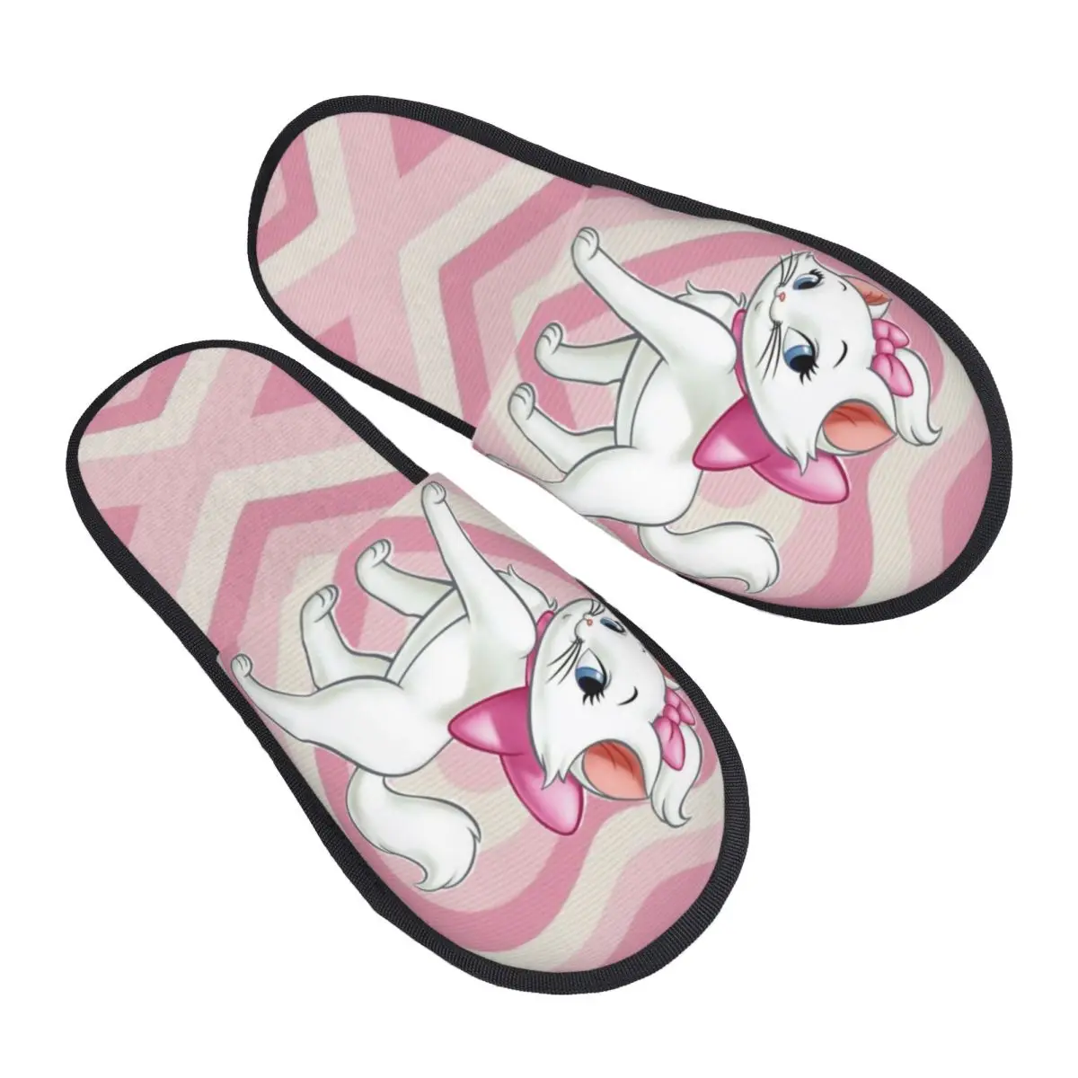 

Женские домашние тапочки с принтом Marie Cat из мультфильма, мягкие теплые пушистые тапочки из пены с эффектом памяти, домашняя уличная обувь