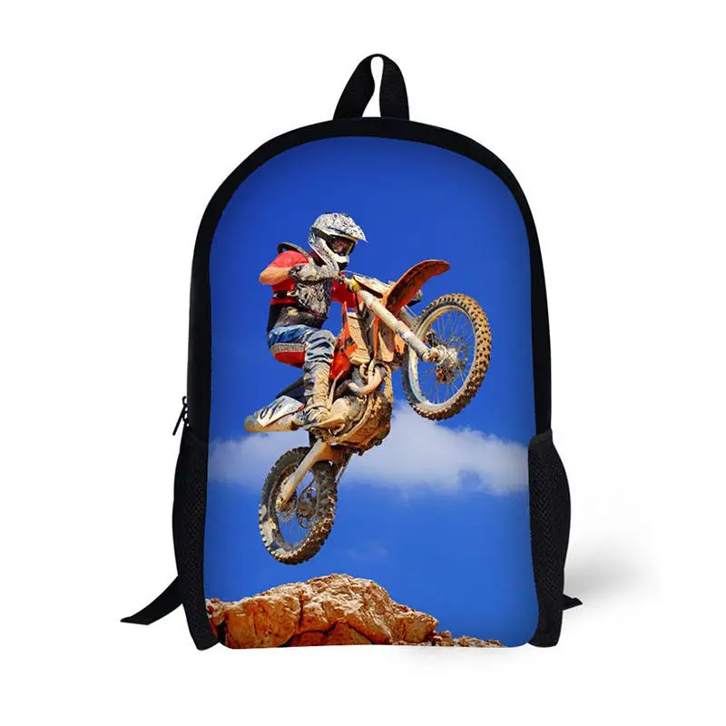 Dirt Bike Cool Mochilas para Meninos, Sacos de Livro para Motocicleta, Viagem, Caminhadas, Camping Daypack, Crianças, Adolescentes School Bag, Laptop Daypacks