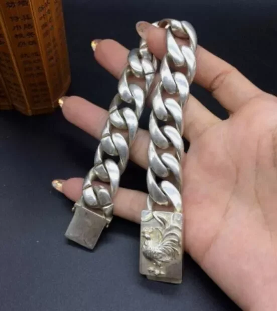 Fashion Miao Silver Bracelet Male And Female Zodiac Chicken Design Noble  Accessory