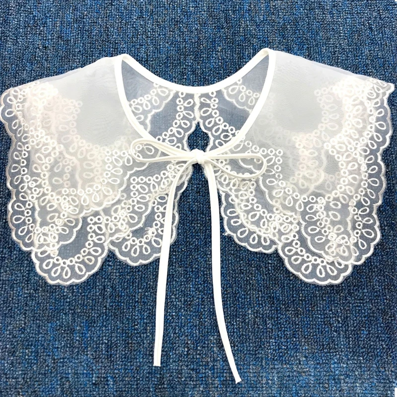 Demi-chemise détachable, faux col brodé, volants Dickey, Mini Cape, livraison directe