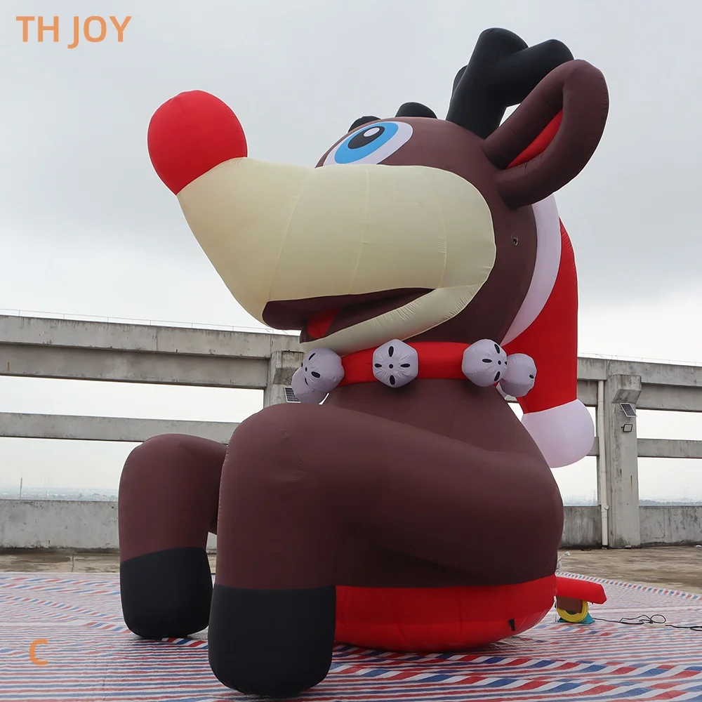

fast air ship to door,20ft 6m tall Inflatable Christmas reindeer big cartoon reindeer model with light for festival decoration