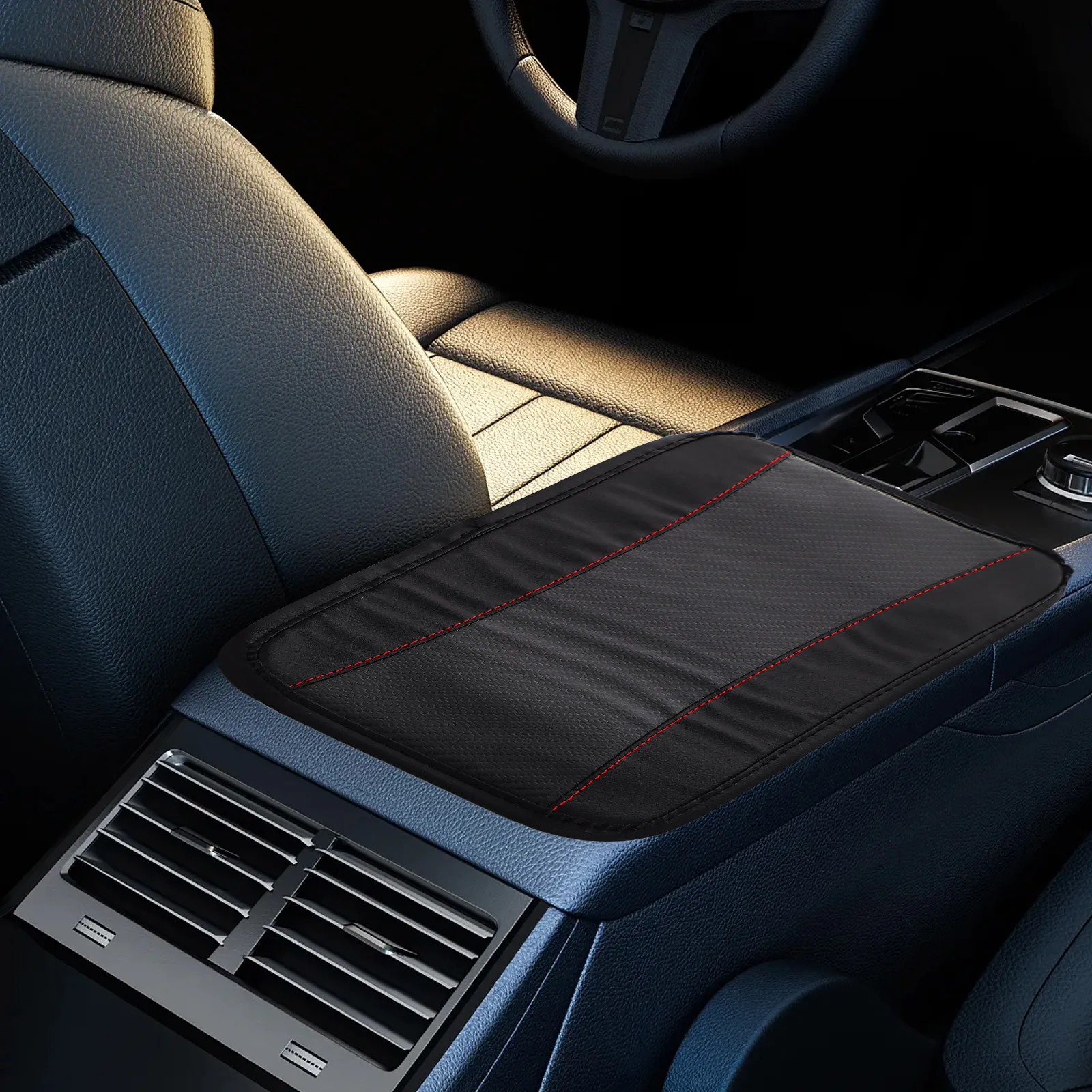 

Pu Car Armrest Cover Non-Slip Breathable All Season Durable Comfortable Scratch Resistant Easy Install No