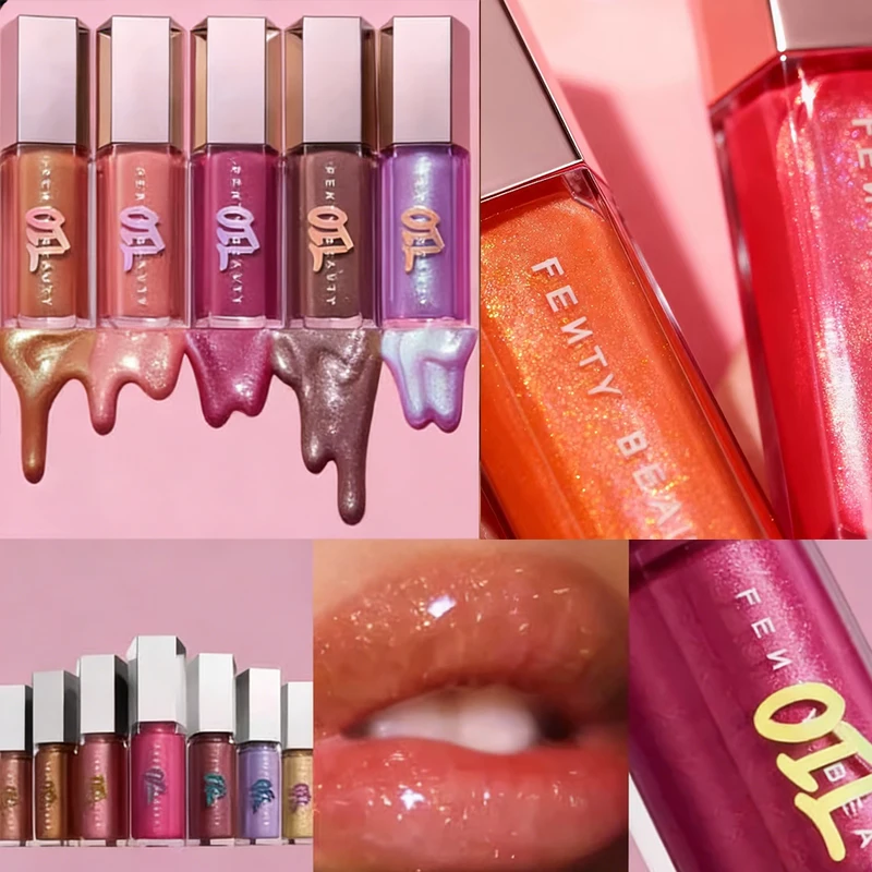 Brillo Labial y Lápiz Labial Fenty Beauty, Aptos para Diversos Estilos, Suaves, No Pegajosos, Polvo Compacto, Polvo Fijador, Polvo Suelto