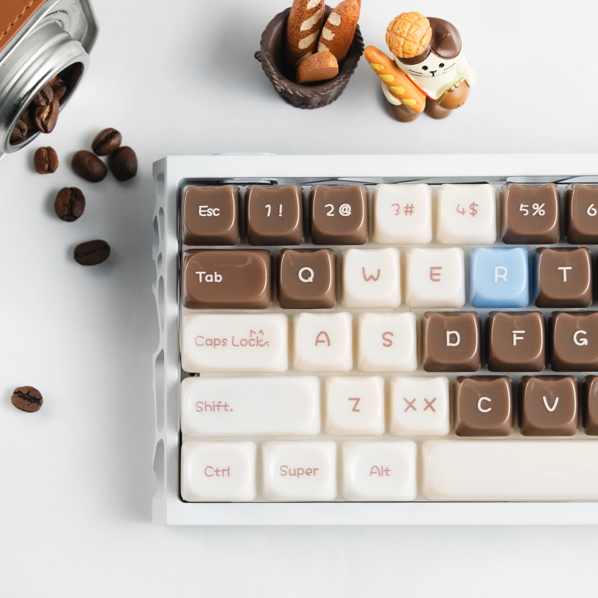 

Chocolate Jelly Cat Theme Foggy Keycap 148 Key Ice Crystal Translucent Keycaps MAO Profile for Cherry MX Switches Gamer Keyboard