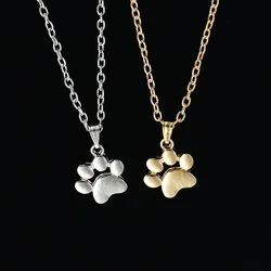 Cute Dog Feet Cat Paw Shaped Pendant  Necklace For Women Charms Pet Necklace Valentine's Day BFF Jewelry