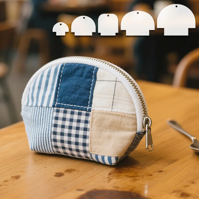 YOMDID 5 Stück Muschel-Reißverschluss-Taschenherstellung, Vorlage, Lineal, wiederverwendbar, DIY-Muschel-Taschenmuster, PET-Nähvorlage, Urlaub, Geburtstagsgeschenk