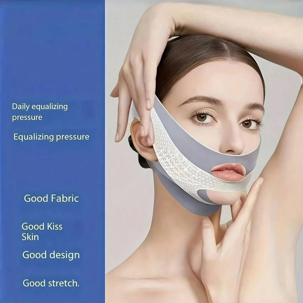 

1+1 Set V Shaped Face Lifting Strap, Sleep Facial Slimming Band, Double Chin Reducer Jaw Tightening Beauty Tool for Women Gift