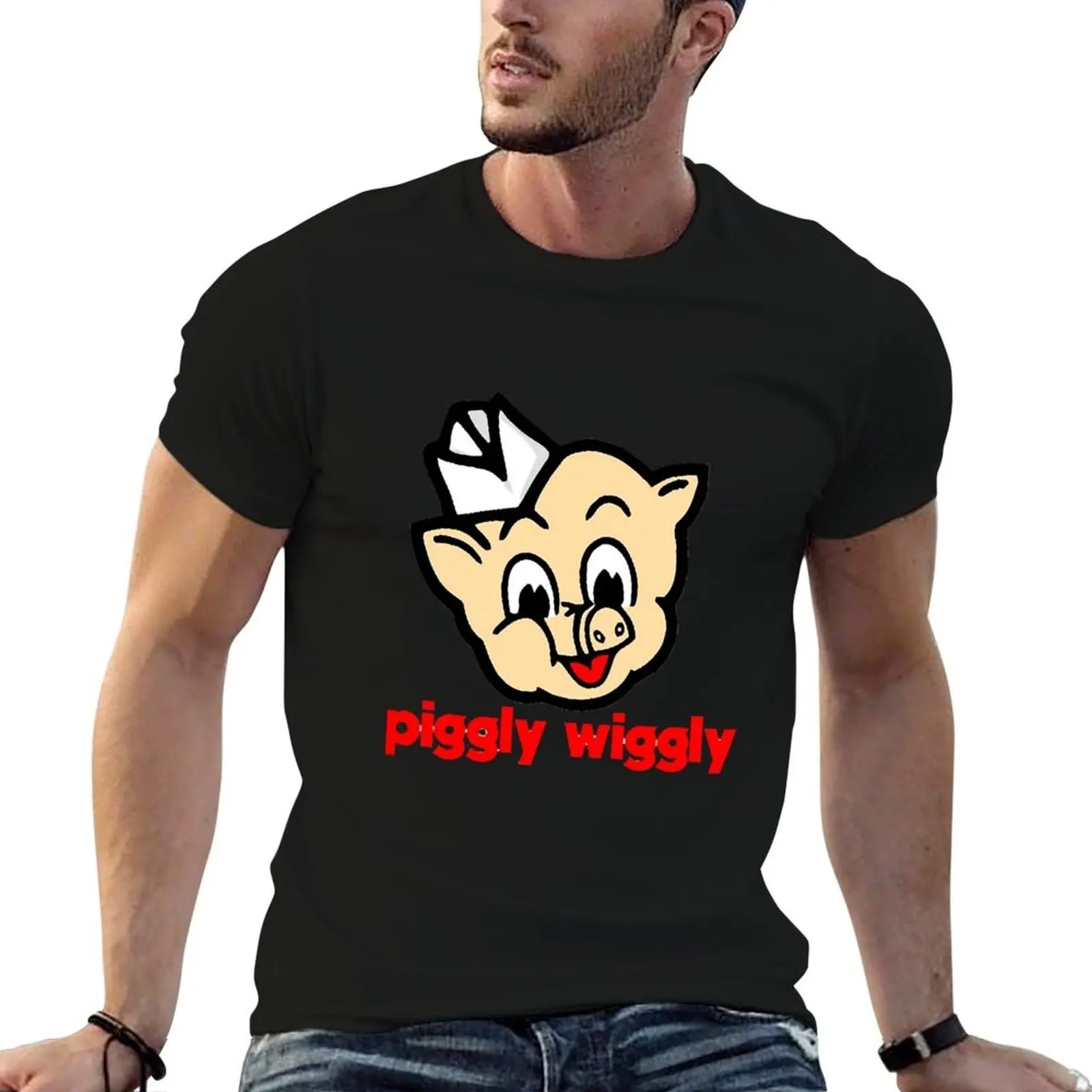 

Футболка Wiggly man Piggly с рисунком, футболки для мужчин, футболки
