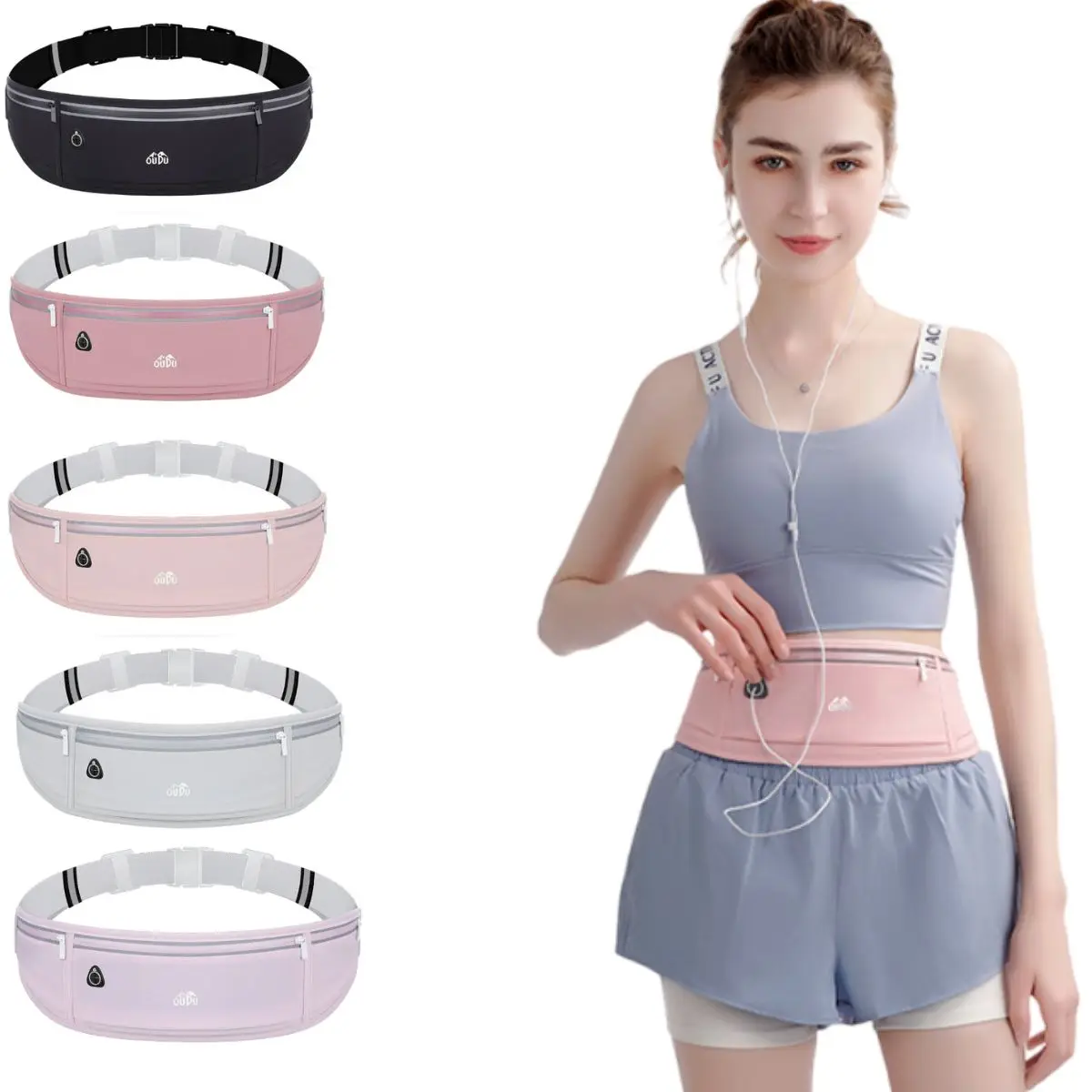 

Поясная сумка для занятий спортом на открытом воздухе, большая вместительная водонепроницаемая сумка для мобильного телефона, мужская и женская эластичная поясная сумка для бега и фитнеса