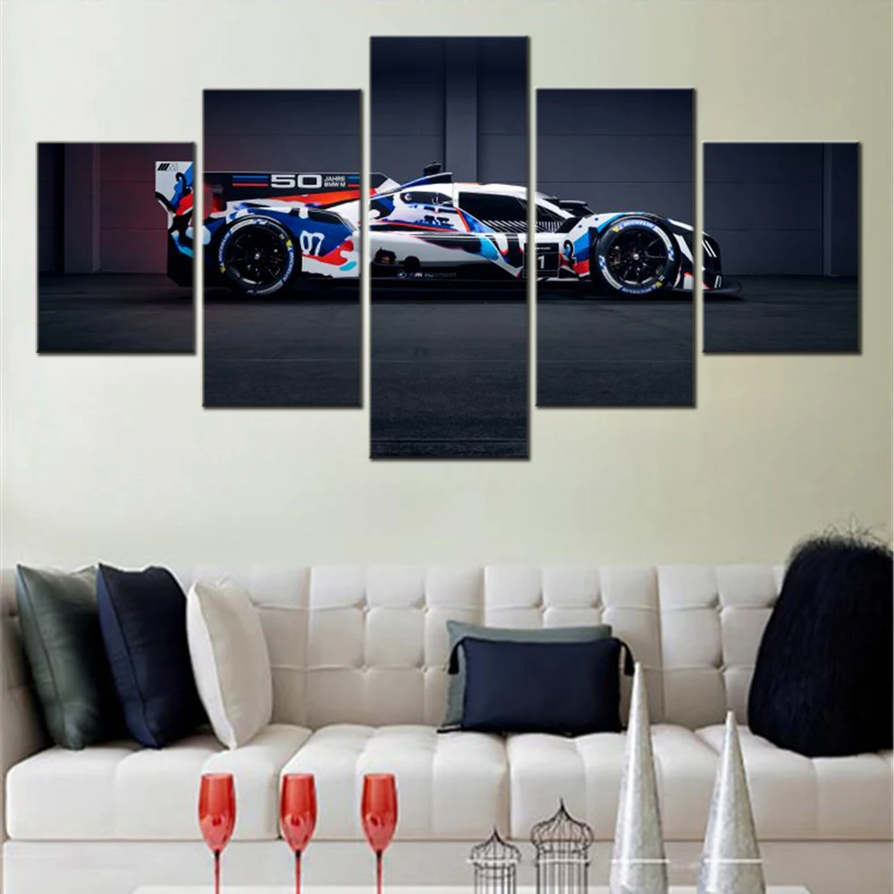 

5 Pieces Canvas Wall Arts Poster Painting Cars Cool F1 Vehicle V8 LMDh Prototype Wallpaper Home Decor Living Room Picture Print