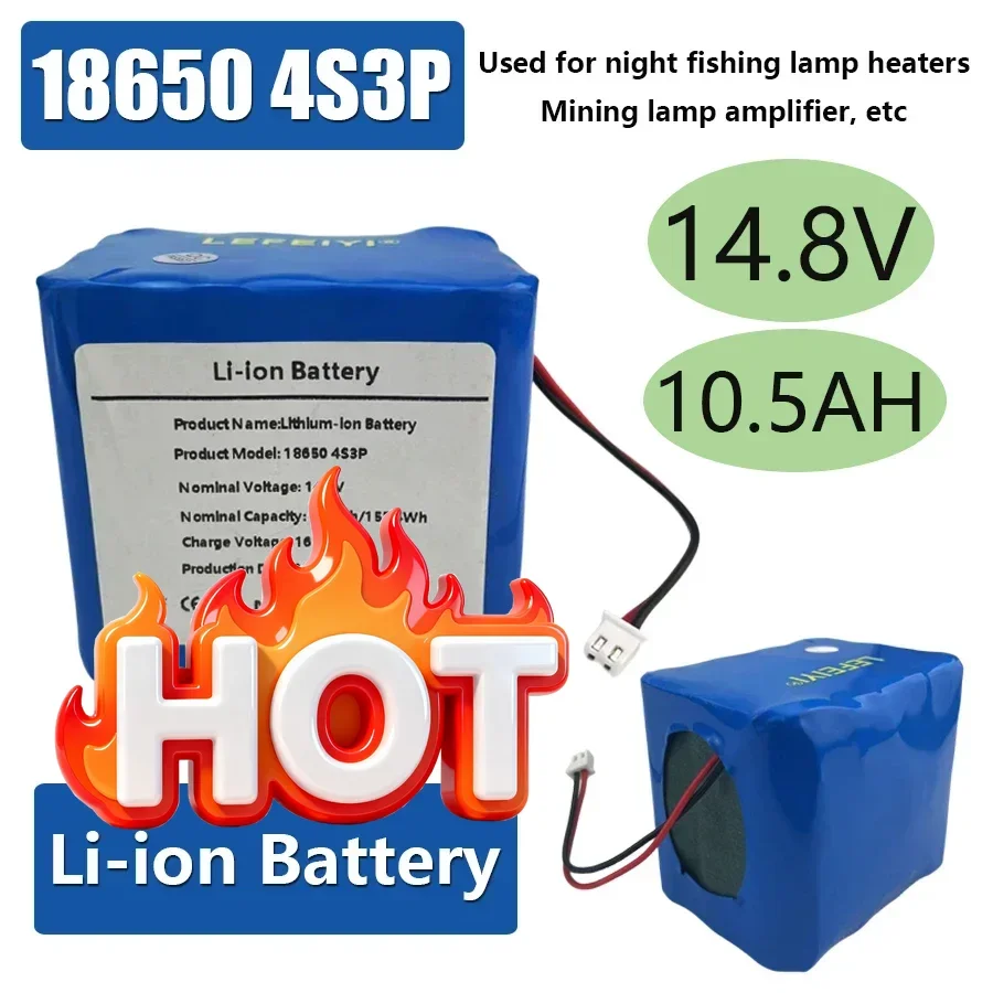 @@@ 4S3P 14.8V/16.8V 10500mAh 18650 Li-iom Battery Pack With 5A BMS For Night Fishing Lamp Heater Miner's Lamp Amplifier Etc
