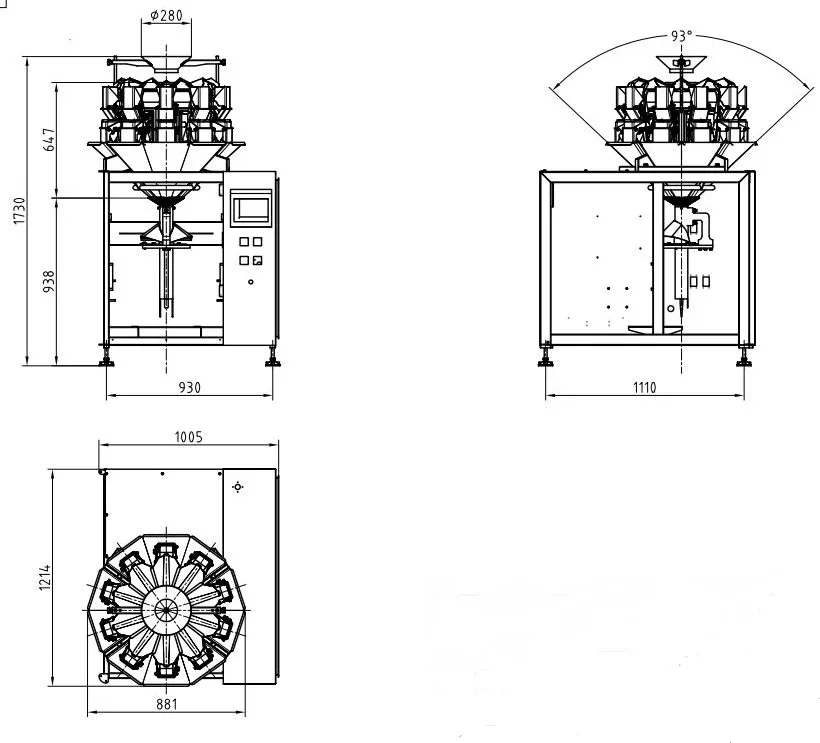 Precise Multifunctional Packaging Machine Peanut Potato Chips Weight Packaging Machine System