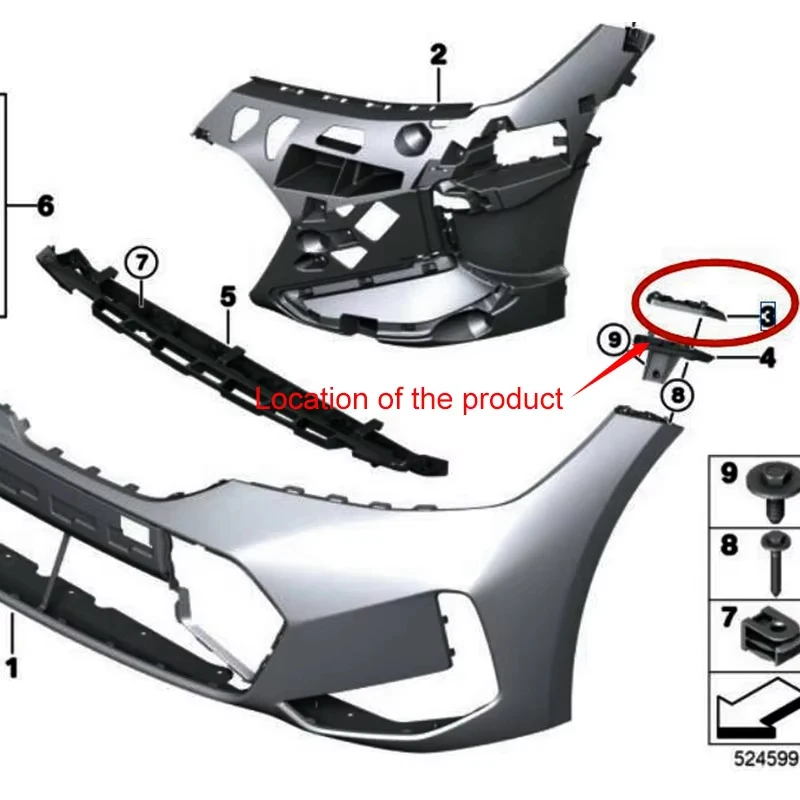 Front Rear Bumper Grille Fender Bracket Holder Guide Fit For G20 G21 G28 M3 M4 51117422249 Left Upper 51117422250 51117499831