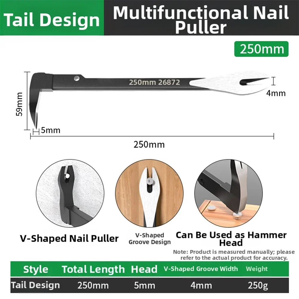 Carpenter's Tool Crowbar Tool Garage Organization Compact Size For Storage Hanging Hole For Storage For DIY Enthusiasts
