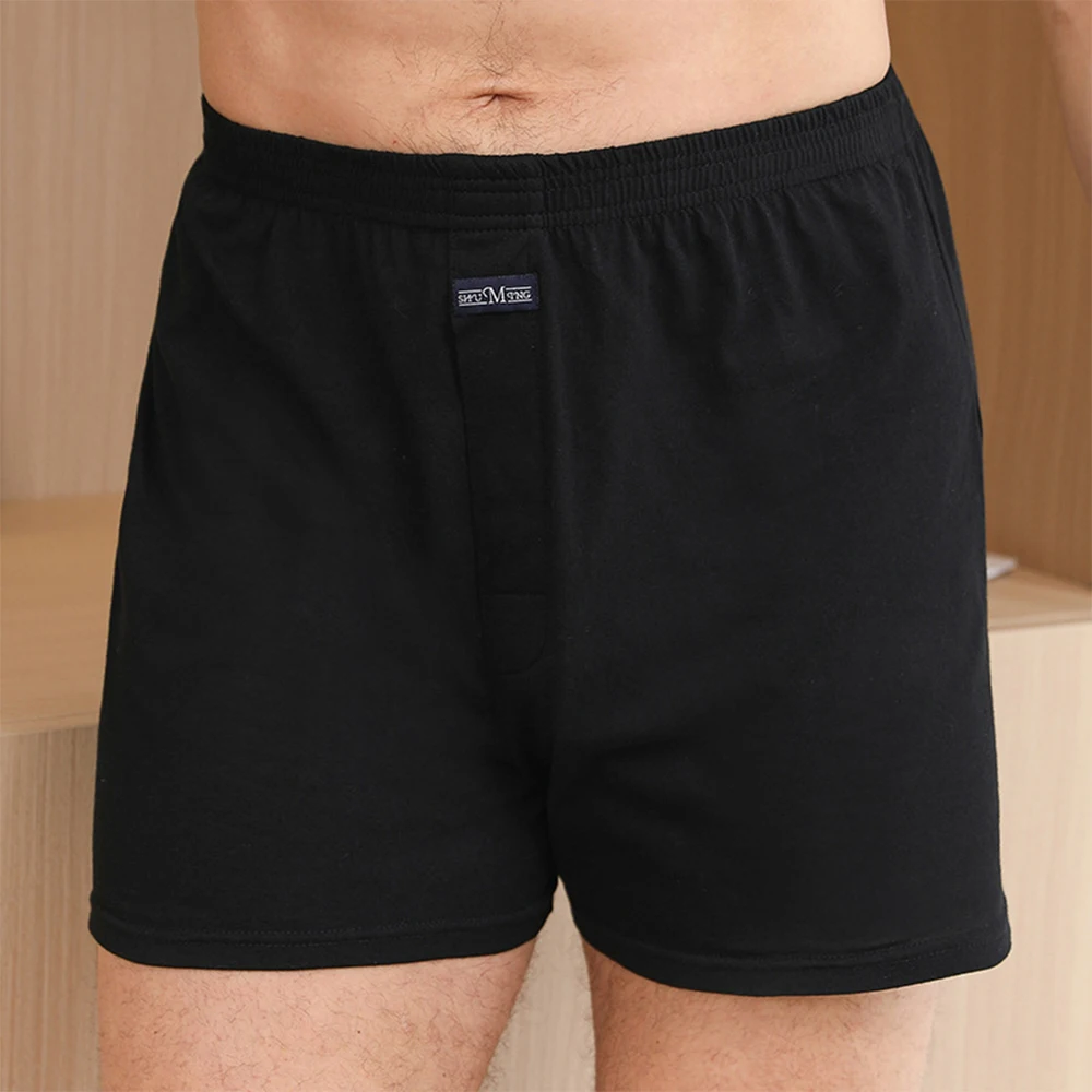 Shorts de algodão elástico masculino, cueca monocromática, shorts caseiros ricos, alta qualidade