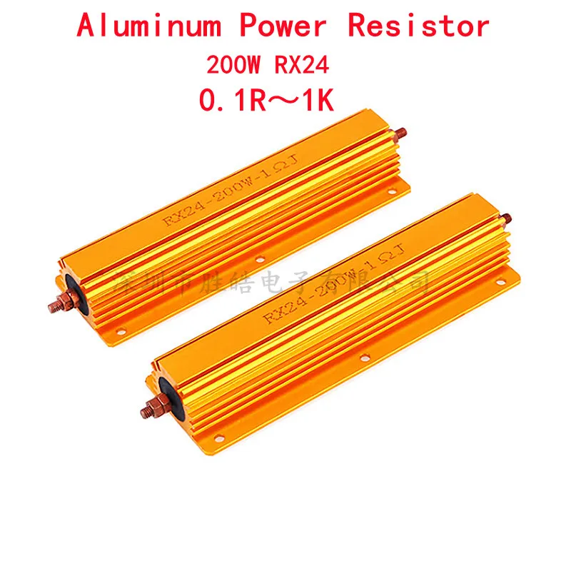 Peças 200W RX24 1 0.1 ~ 1K 0.15 0.2 2 4 6 8 10 15 20 100 150 200 300 400 K Ohms 1 Alumínio Shell Power Metal Caso Wirewound Resistor