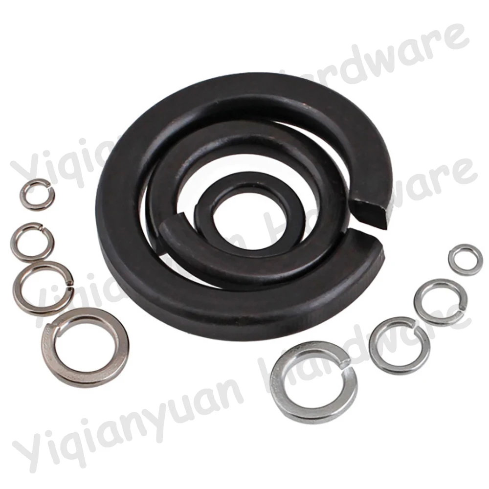 Yiqianyuan M2-M30 DIN127 Podkładka zabezpieczająca sprężynę klasy 8.8 - elastyczne uszczelki ze stali węglowej z czarnym tlenkiem/ocynkowaną/jasno niklowaną