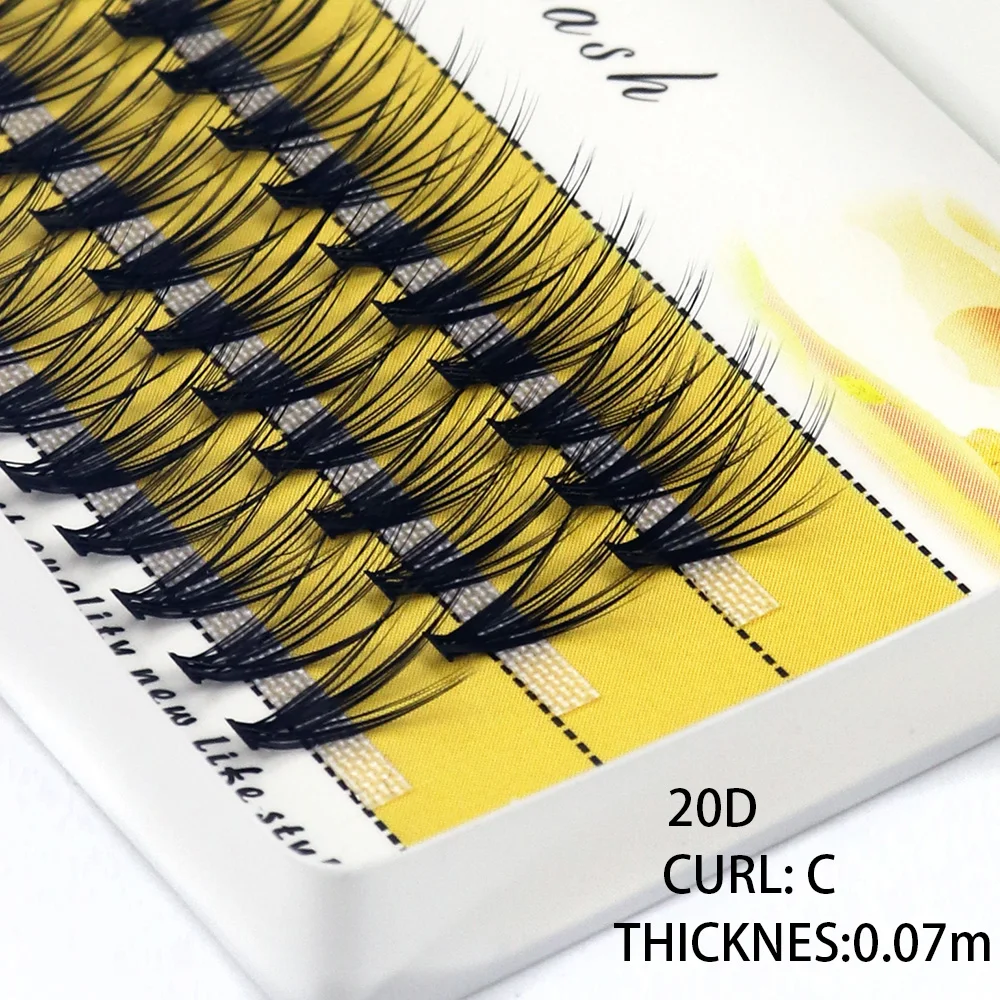 60 Bündel/Box 20/30/40D Einzelne Cluster-Wimpernverlängerung Natürliche Nerz-Wimpern Professionelle Make-up-Tools Wimpern Großhandel – Detail 3