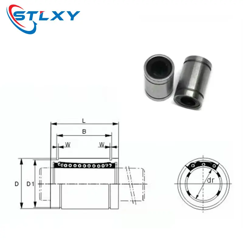 8mm LM5UU LM6UU LM8UU LM12UU Linear Ball Bearing 2Pcs/Lot Linear Motion Bushing For CNC Linear Shaft Guide Mechanism