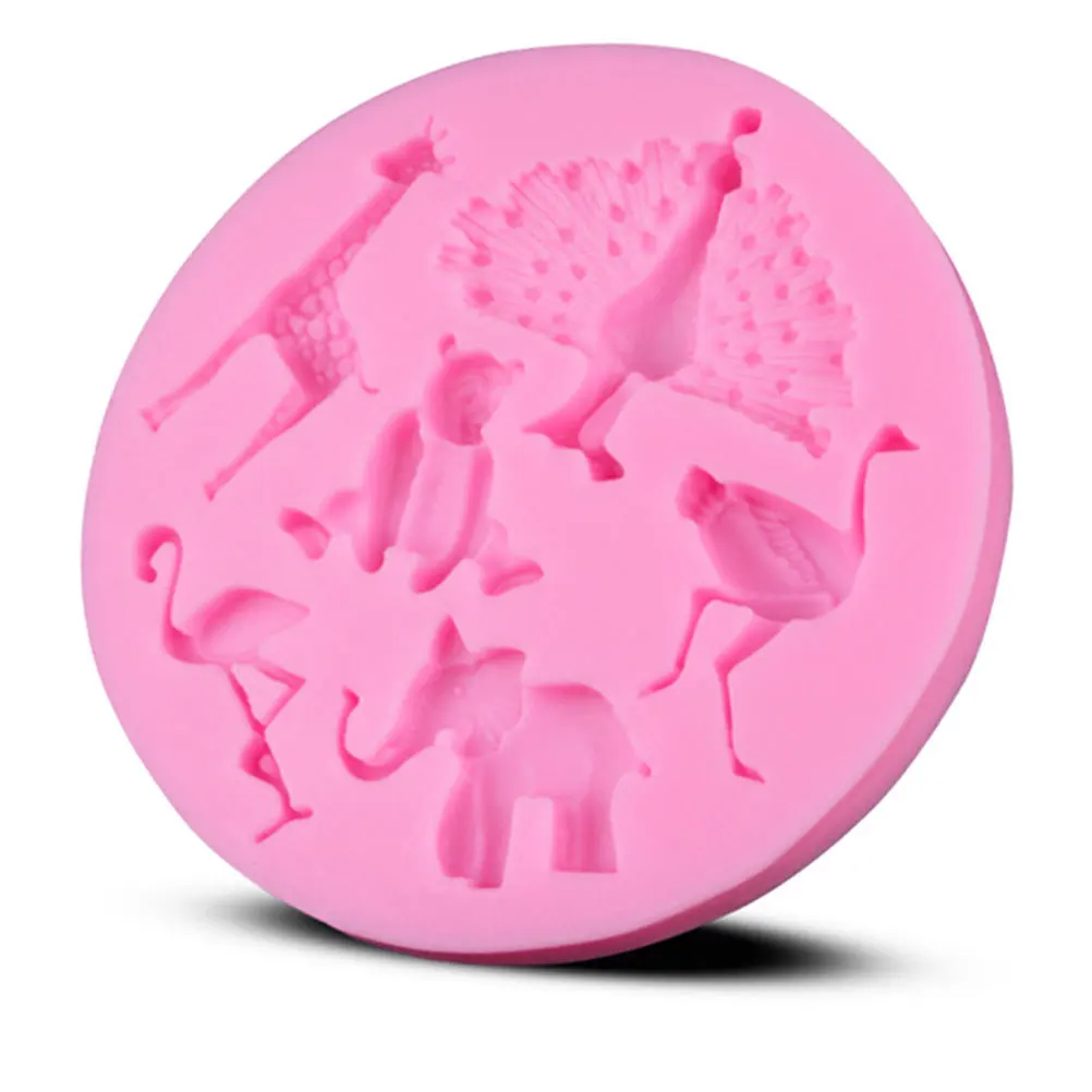 

Pink Animal Silicone Baking Mold Non Stick Fondant Mold for Chocolate Cake Candy Jelly Fondant Making Silicone Baking Mould