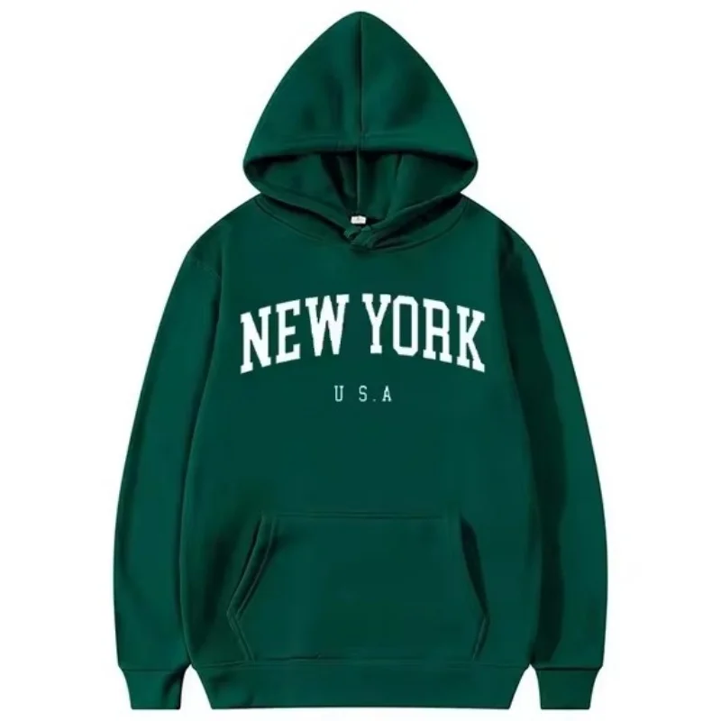 New men women\'s New York American City Hoodie fashion letter printed graphic sweatshirt loose casual Harajuku hoodie sportswear