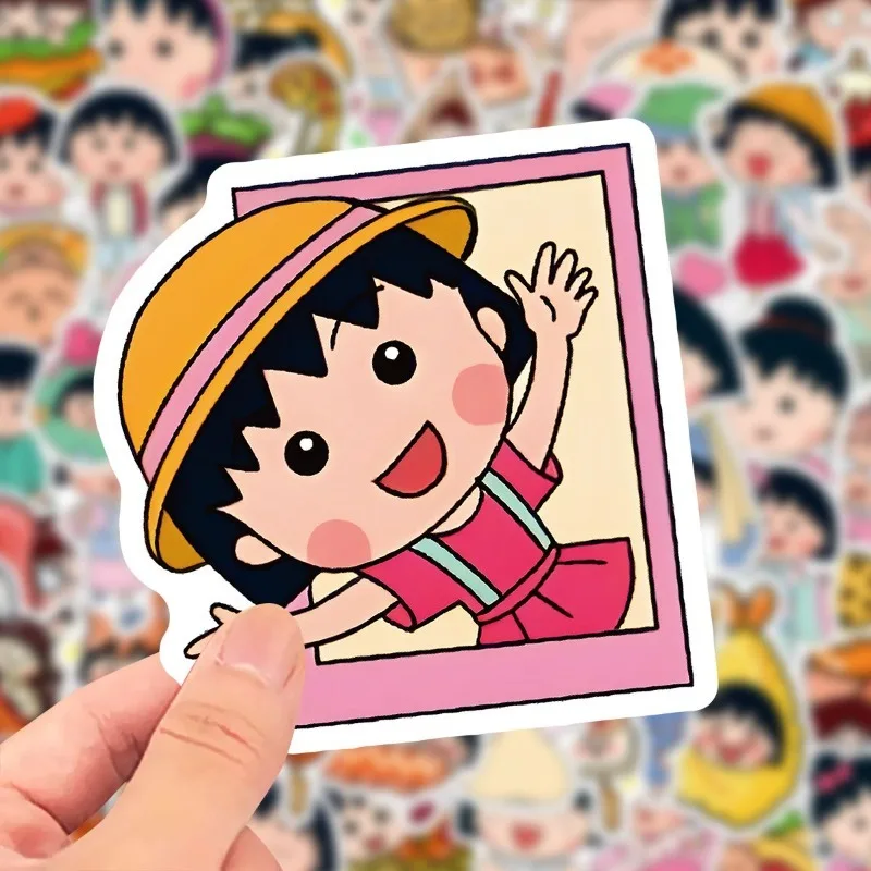 60PCS Cute Cartoon Chibi Maruko-chan Laptop Phone Case Computer Water Cup Guitar Luggage Refrigerator Stickers Wholesale