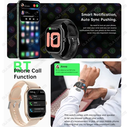 Imagen 2 del producto Nuevo SmartWatch serie 9 Monitor de salud para hombres asistente de voz Bluetooth llamada siempre muestra deportes impermeable mujeres Smartwatch 2025