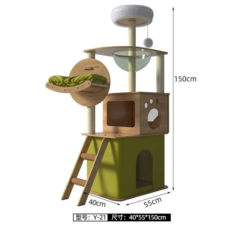Árbol rascador para gatos: cama integrada y villa espaciosa 2 en 1 - imagen 2